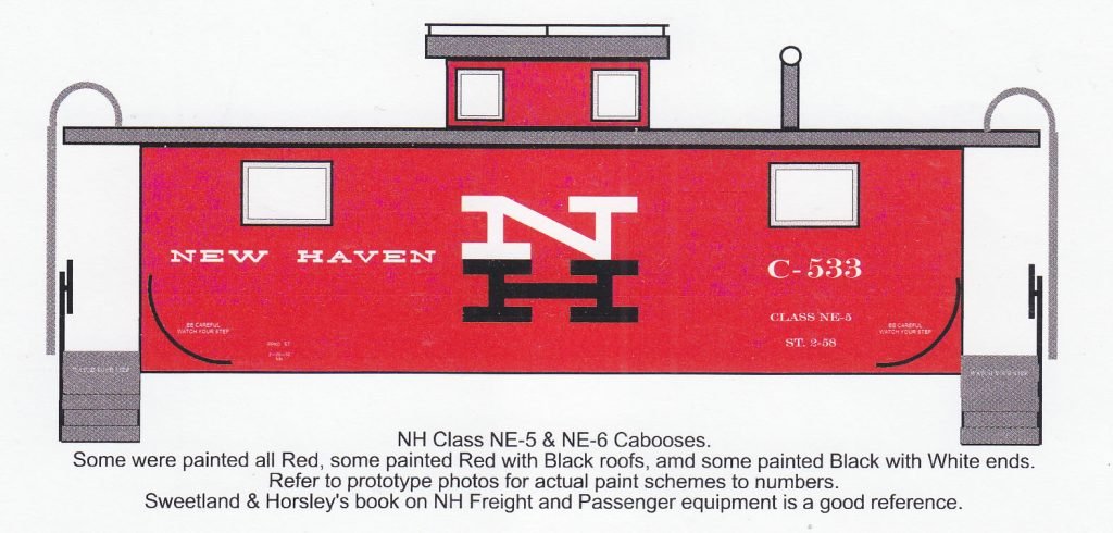 F-137 – New Haven NE-5 & NE-6 Cabooses – Highball Graphics