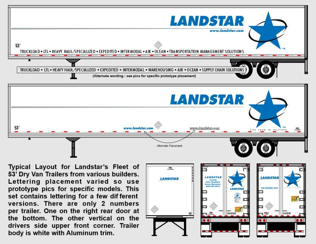 F-222 – Landstar 53′ Dry Van Trailers – Highball Graphics