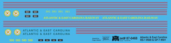 87-0468 - Atlantic & East Carolina RS1 #500 & GP7 #501 - Image 2