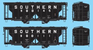 87-0355 - Southern MOW Sand Cars (2000 & 2600 cuft Covered Hoppers)