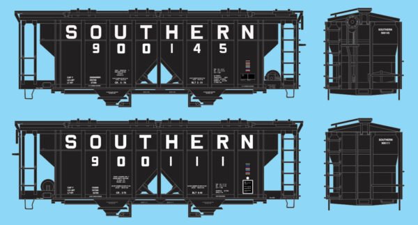87-0355 - Southern MOW Sand Cars (2000 & 2600 cuft Covered Hoppers)