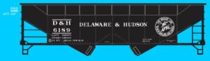 F-501 - Delaware & Hudson 55T Offset Side Twin Hoppers