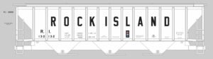 87-0116 - Rock Island - PS4427 Hi-Hip Covered Hopper - Block Lettering